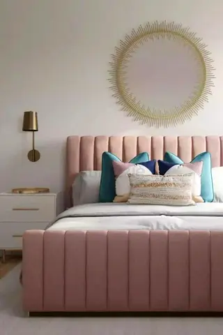 Luxury king size fully customisable bedframe with soft Valvet Fabric Storage can be installed