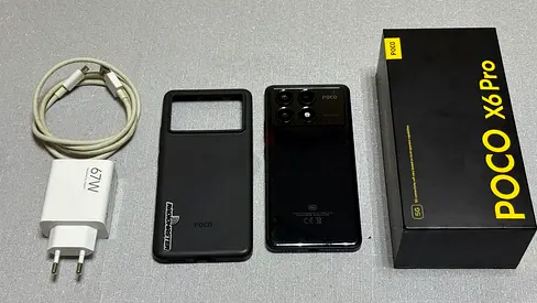 POCO X6 Pro (Black) with Original Box, 67W Charger, Cable  Case