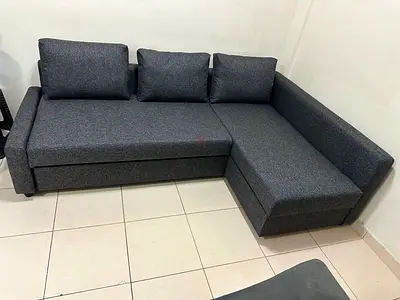 Comfortable sofa easily converts into a spacious bed. Premium fabric with strong frame