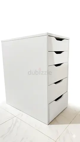 Modern White 5-Drawer Storage Unit