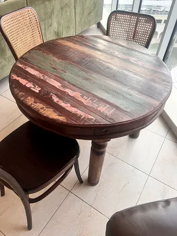Custom made wooden round Dining Table