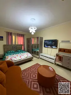 Luxurious, fully furnished studio with a semi-separate kitchen and open view ✨. Ajman, Al Yasmin T