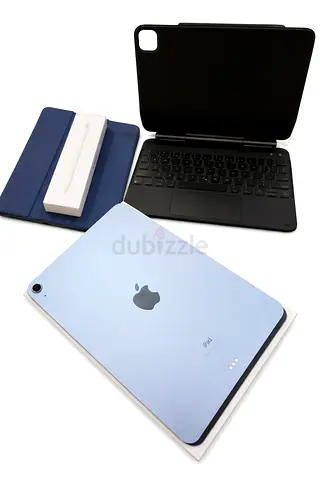 My Apple iPad Air. 4 (Blue) with Keyboard Case  Apple Pencil