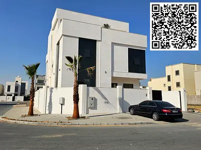 Luxury villa for sale in Al Zahia, Ajman (owner-built). Brand new villa. *Corner location on two streets *3 floors *7 master bedrooms, maid's room, ma