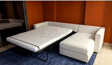 Vimle White L-shaped Sofa Bed with Chaise (Pull-out Guest Bed)