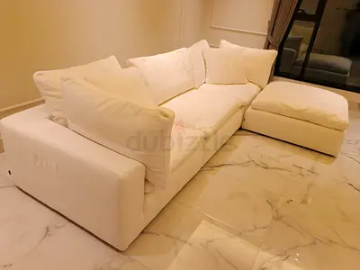 Marina home cloud modular feather 🪶 filled sofa with ottoman