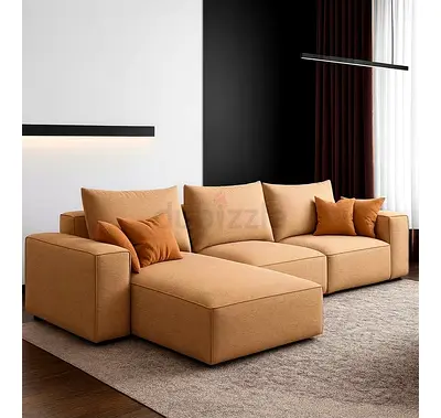 L-Shaped Sofa Set | Modern Sectional Sofa with Comfortable Cushions | Space-Saving Cor