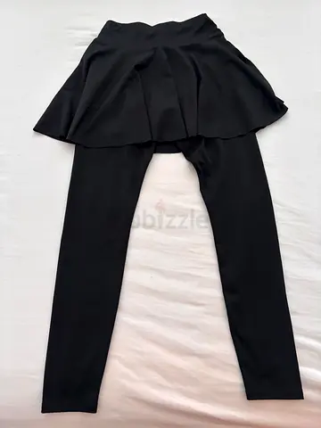 Stylish Black Leggings with Skirt