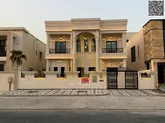 Elegant villa with a modern design and spacious yard, including electricity, water, and air conditio