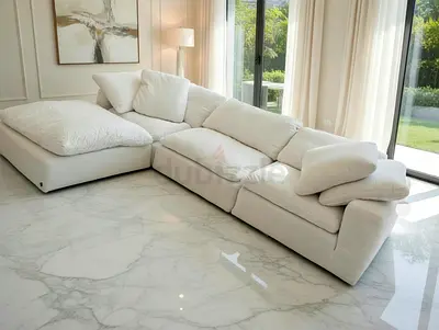 As New Marina home Luscious feather 🪶 filled sofa with footstool