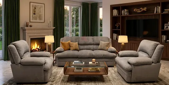 Selling my 3-seater sofa with two matching armchairs