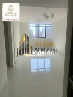Two bedrooms, a living room, and a balcony in Al Taawun, right on the Dubai exit. Brand new building