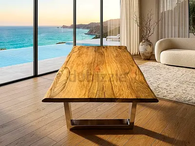 Marina home Live-Edge wooden coffee table 138x76cm H 47cm