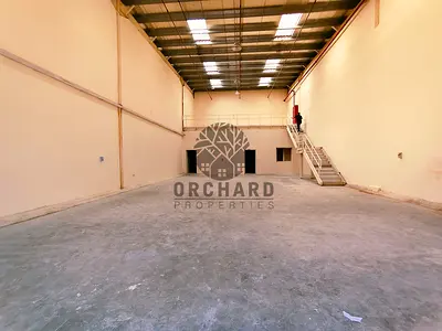 Prime location 3,600 sqft warehouse for rent, featuring 2 office spaces. Ideal for commercial or storage use. Rent: AED 130,000 per year.