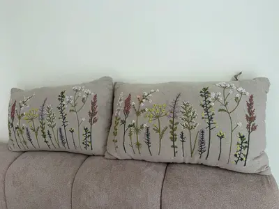 Embroidered Floral Decorative Cushions