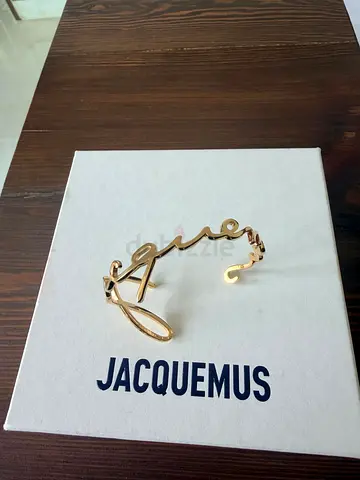 Jacqeumus Le Signature Cuff Bracelet in Gold-plated Brass