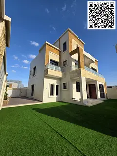 Corner villa for sale in Al Zahiyah, Ajman. This modern villa boasts a prime location on two main ro