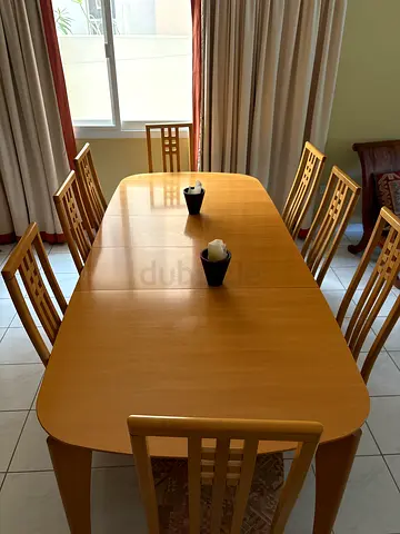 Wooden Dining Table with Chairs