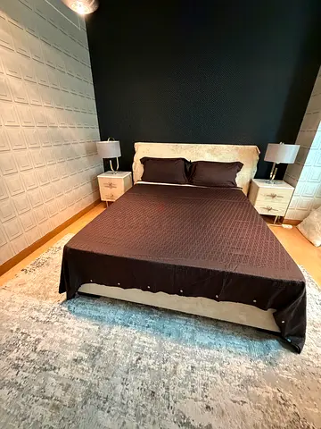 Luxury Designer Bedroom Set – Fendi Style | Bed + Mattress + 2 Nightstands + Duvet Set