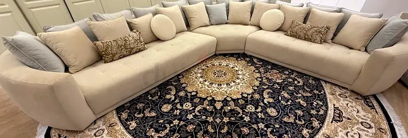 L-Shaped Beige Sofa – Excellent Condition – 6 Seater – Urgent Sale
