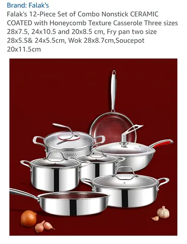 My Falaks 12-Piece Nonstick Ceramic Cookware Set