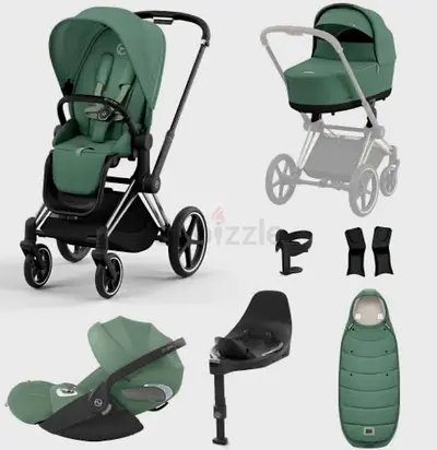 Cybex e-Priam 4 Car Seat and
ISOFIX Base Bundle. Stylish and Versatile Travel System Stroller