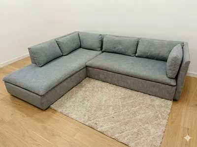 Pottery barn gray color lshape sofa