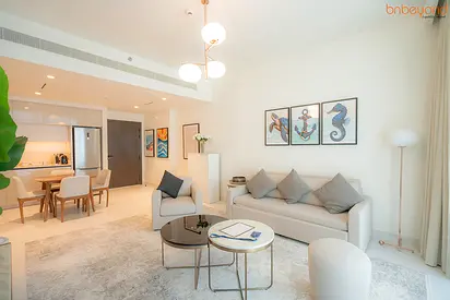 Marina View 1BR | Beach Access | Emaar Beachfront | Fully Furnished | All Bills Included