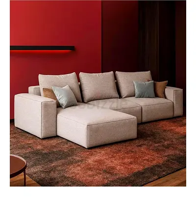 L-Shaped Sofa Set | Modern Sectional Sofa with Comfortable Cushions | Space-Saving Cor