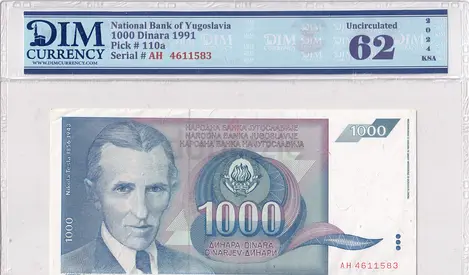 Yugoslavia Banknote 1000 Dinara 1991 DIM 50 AED