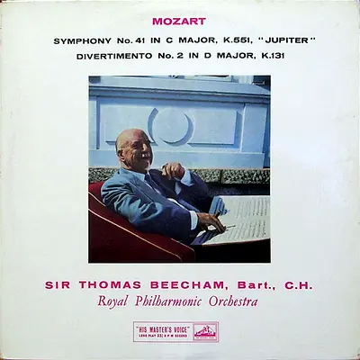 Mozart: Symphony No.41 Jupiter  Divertimento No.2, Sir Thomas Beecham (Vinyl LP)