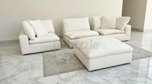 In excellent condition marina home luxury feather filled modular sofa
