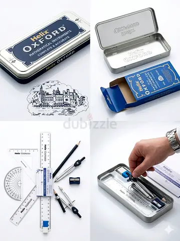 Helix Oxford Math Instrument Set in Metal Tin