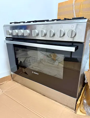 Bosch 5-Burner Gas Range Cooker 90Cm HSG736357M Stainless Steel
