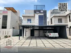 Villa for sale in Al Helio area, Ajman. Modern design. Ground floor, first floor and roof (5 master