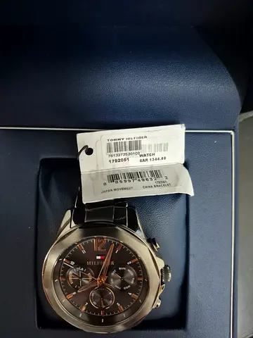 Tommy Hilfiger Mens Chronograph Watch - Stainless Steel  Black Leather