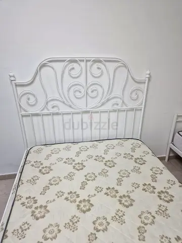 Modern Ikea White Double Sized Bed 140x200 Frame without mattress