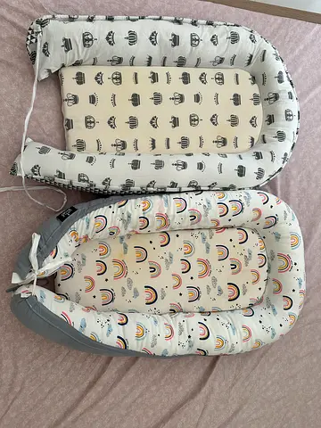 Baby Nest with Rainbow and Crown Patterns