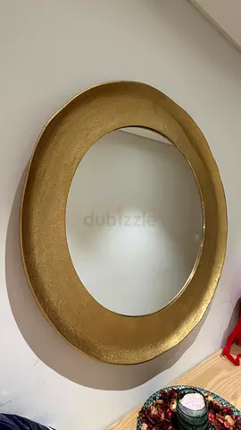 Round Gold Decorative Wall Mirror - Used, Good Condition