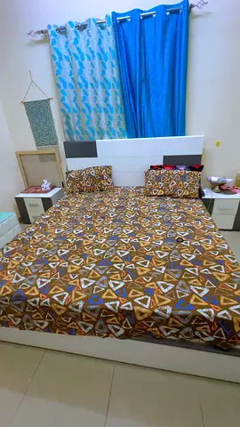 Double bed set with headboard, mattress  2 nightstands - good condition