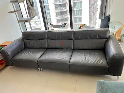 CALIA ITALIA CASANOVA Soho sectional 3.5 seater sofa couch in leather Italian luxury L270 H82 D95cm