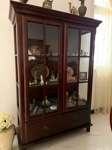 Mahogany Glass Display Cabinet - Solid Wood China Cabinet