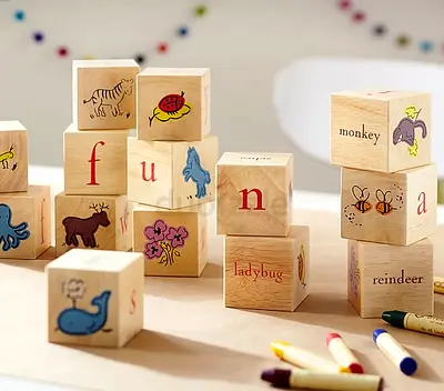 Pottery Barn Wooden Alphabet  Animal Blocks