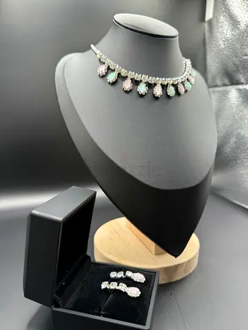 My pastel gemstone necklace with matching earrings (set)