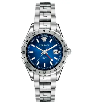My Versace GMT stainless steel mens watch - blue dial