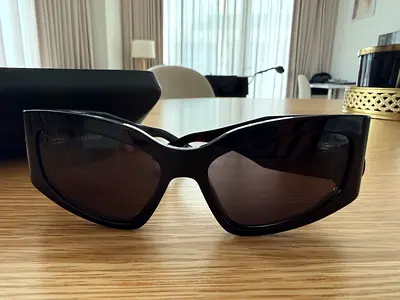 BALENCIAGA-  black cat-eye sunglasses, gently used