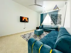 (No Commission) Furnished Apartment for Rent in Ajman, Al Rawda Area – One Bedroom, Living Room, B