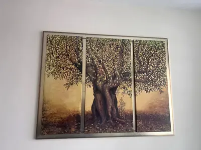 EXTRA LARGE HANDPAINTED OIL OLIVE TREE SEGMENTED CANVAS WALL ART PAINTING