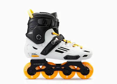 Roller Skates — Black/White with Yellow Wheels