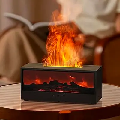 Compact Tabletop Electric Fireplace – Decorative LED Flame